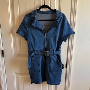 Denim dress with pockets & removable belt